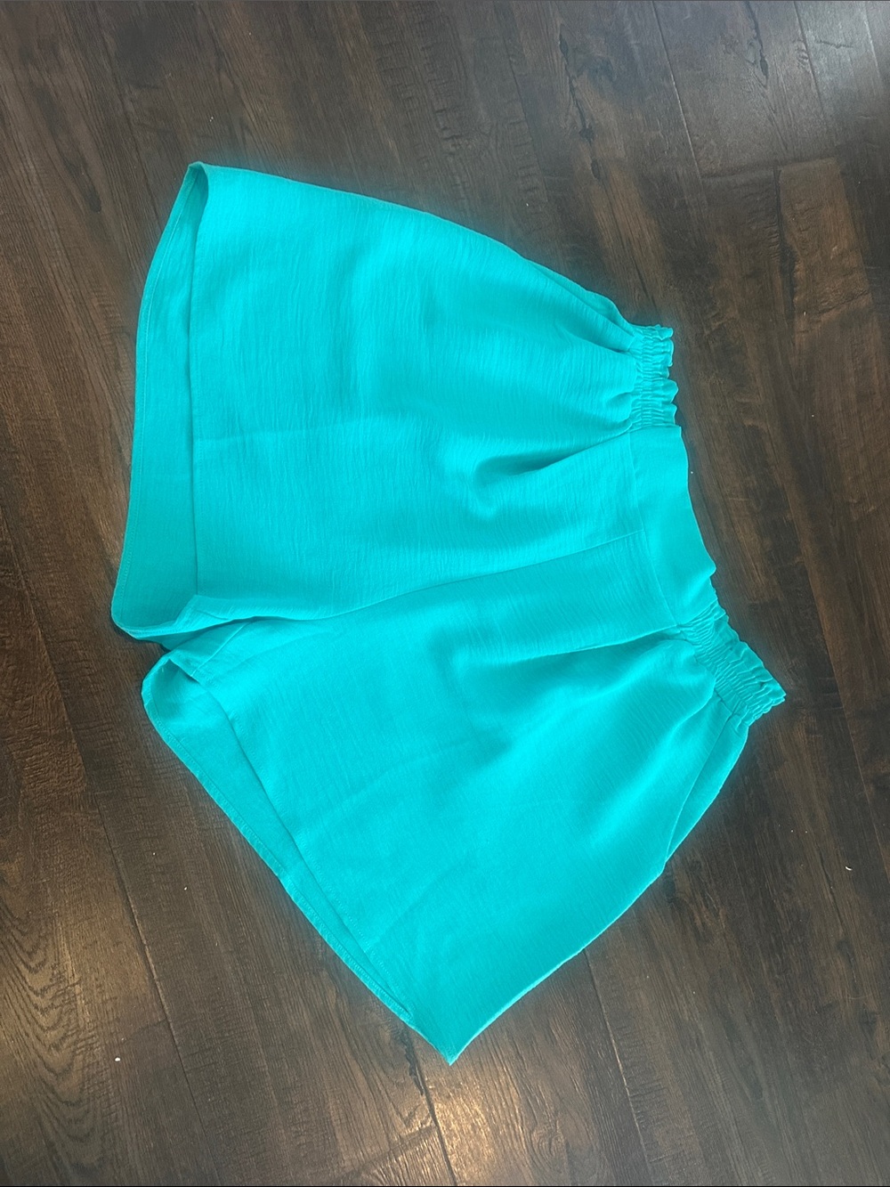 Timing Teal High-Waist Elastic Shorts